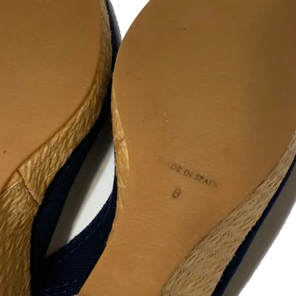 Brooks Brothers Navy Espadrille Wedge Sandals